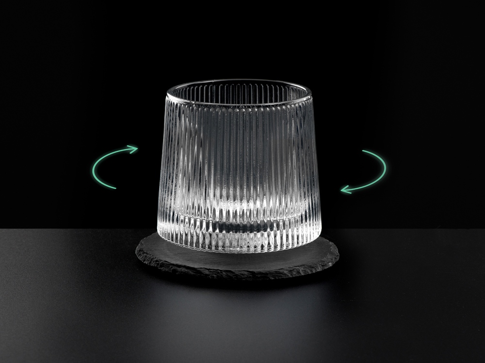 Вращающийся бокал для виски на сланцевом костере Ventura-0