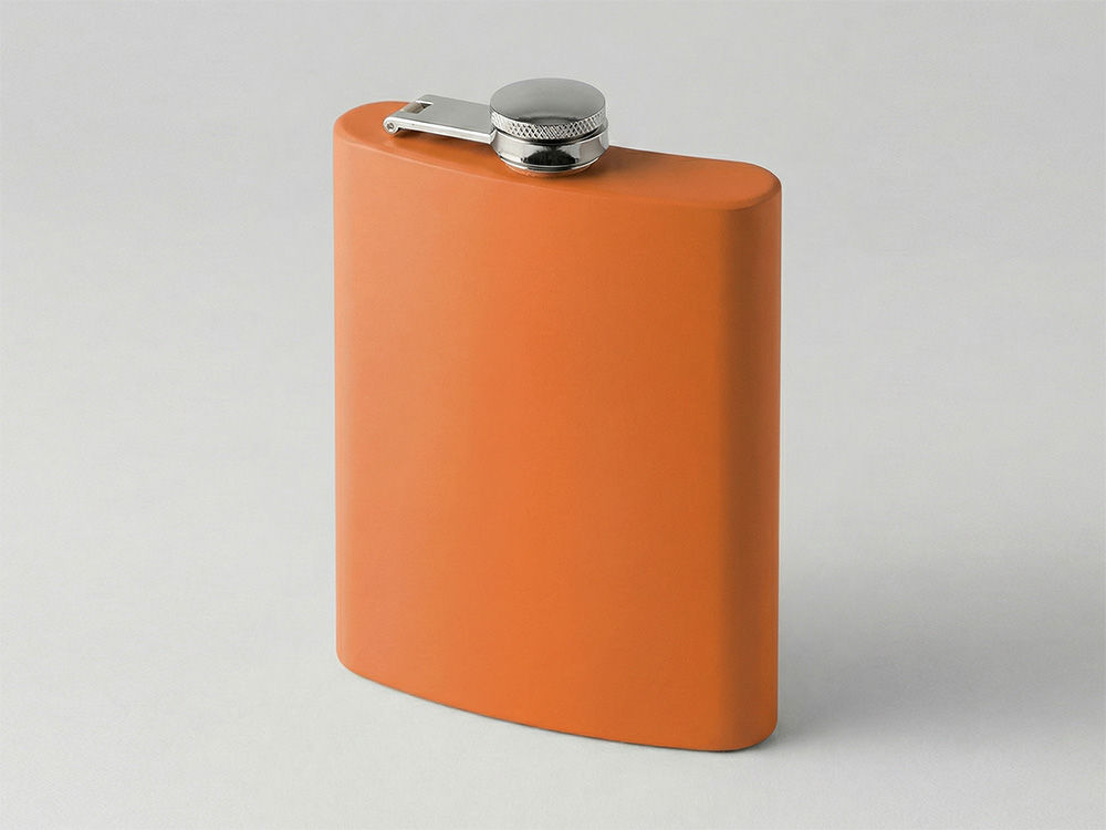 Фляжка 240 мл Remarque soft touch, 304 сталь, оранжевый-0