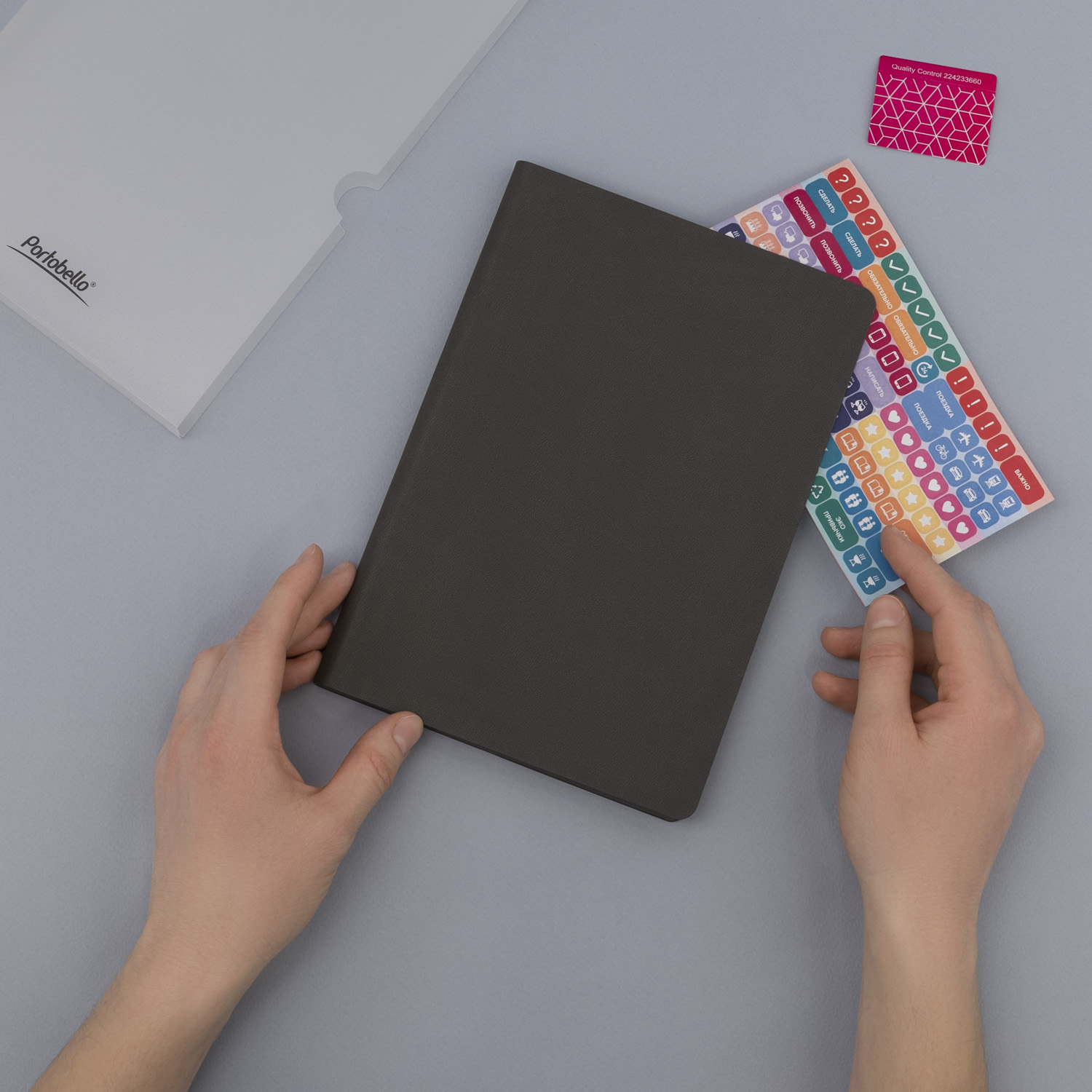 Ежедневник Latte soft touch недатированный, серый-14