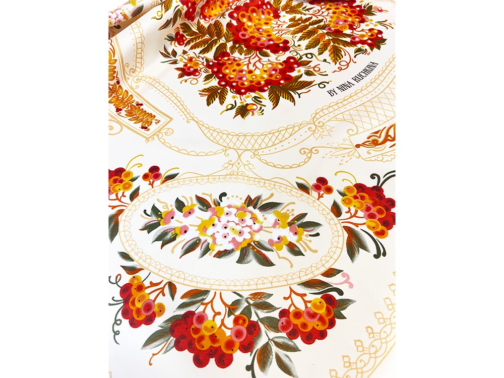 Платок Тагильский поднос, молочный-1