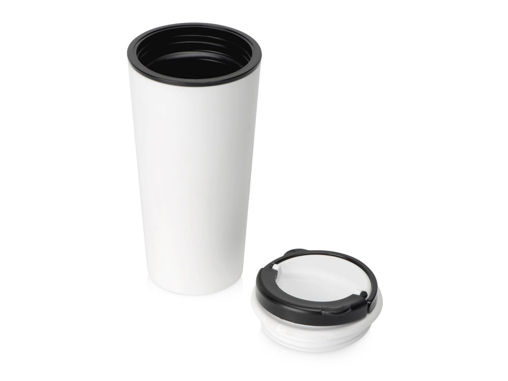 Стакан-тамблер Moment с кофейной крышкой, 350 мл, цвет белый-1