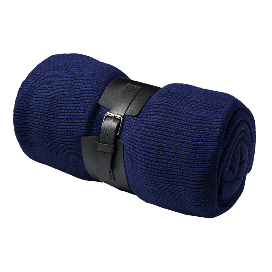 Плед  "Belt"; т.синий; 130 х 180 см; 100% акрил, с поясом, темно-синий-1