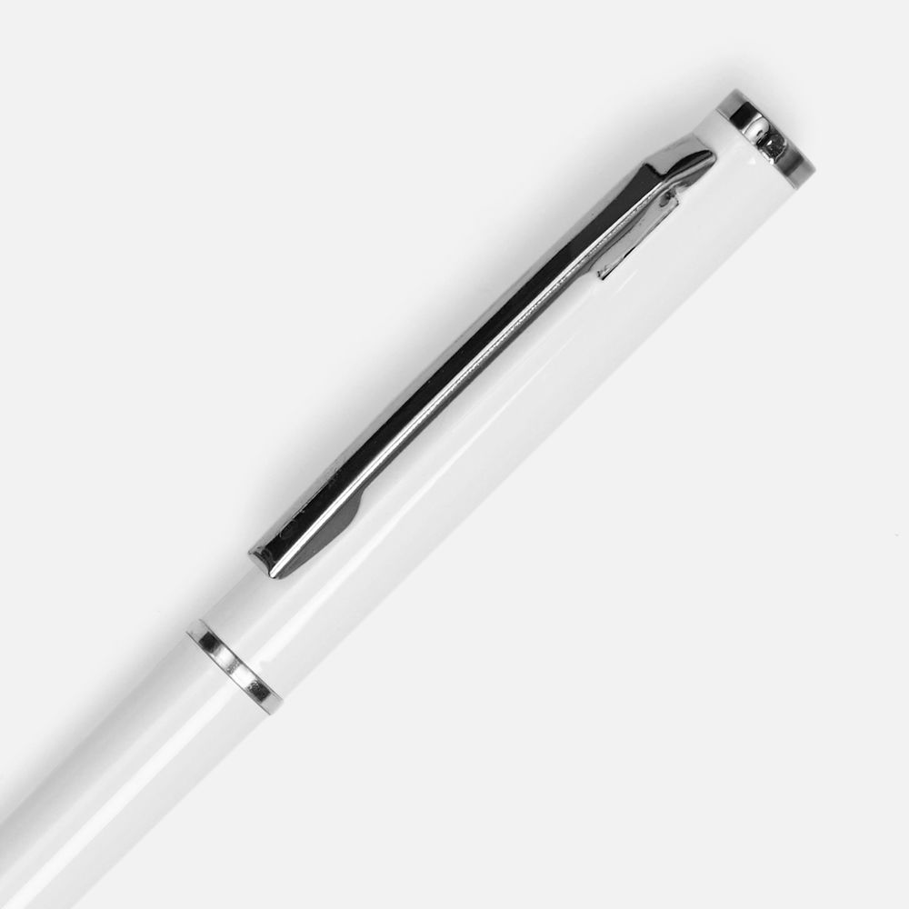 Ручка шариковая Hotel Chrome, ver.2, глянцевая белая-3