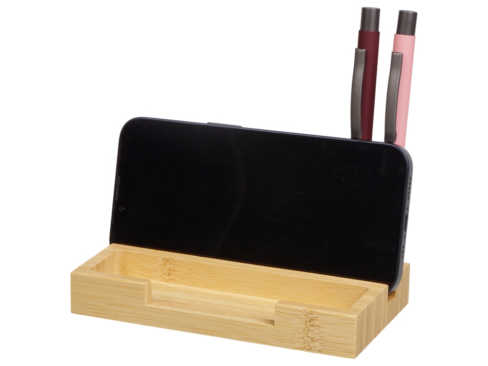 Настольный органайзер с вечным календарем и подставкой для телефона Akira, натуральный-2