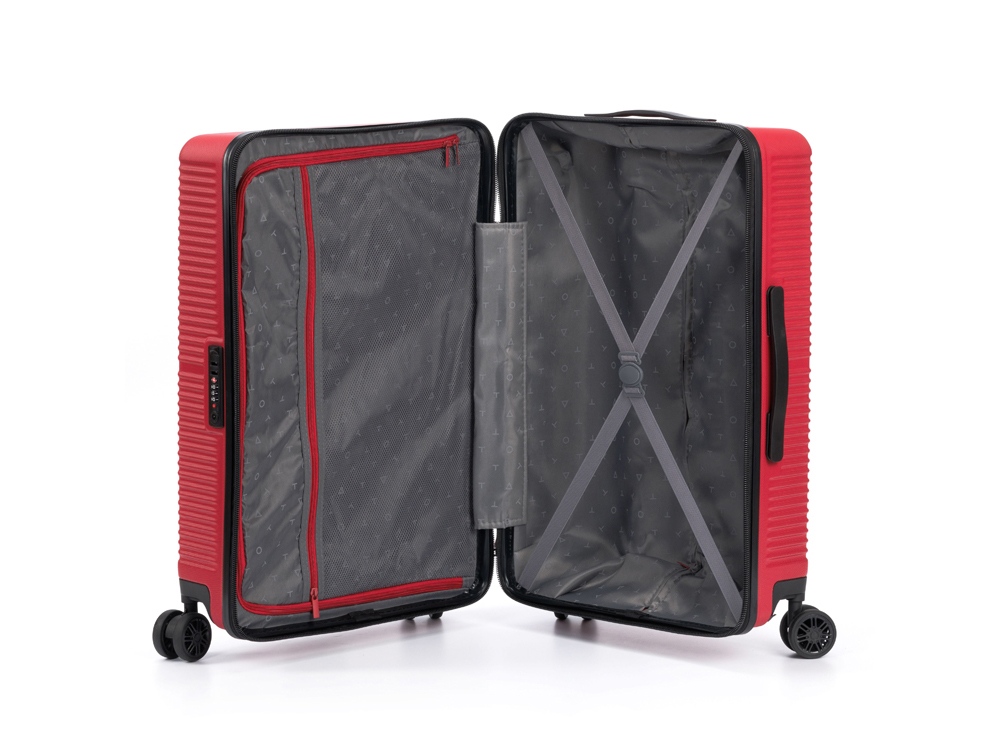 Чемодан TORBER Elton, красный, ABS-пластик, 41 х 28 х 68 см, 64 л-3