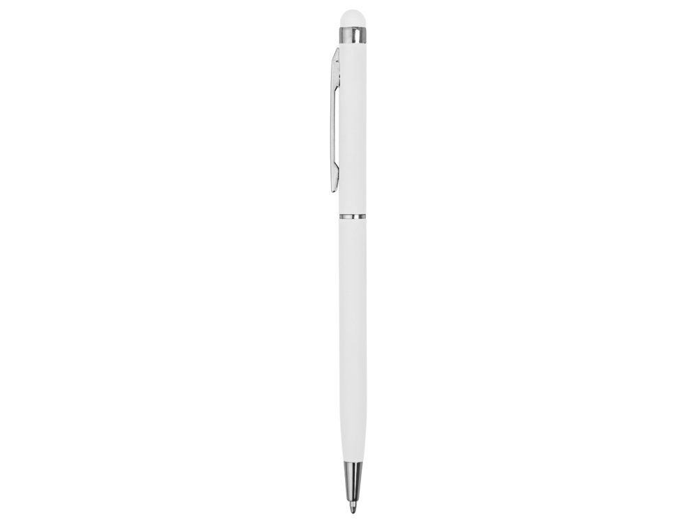 Ручка-стилус шариковая Jucy Soft с покрытием soft touch, белый-2