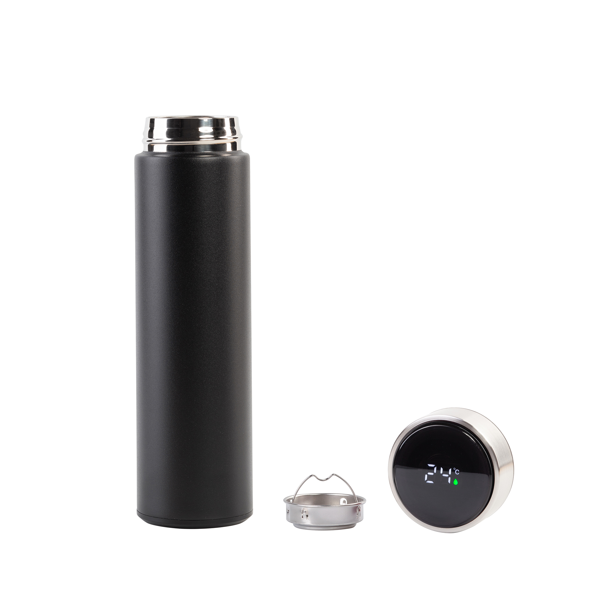 Термос "Бостон silver line" 500 мл с индикацией температуры, пудра-1