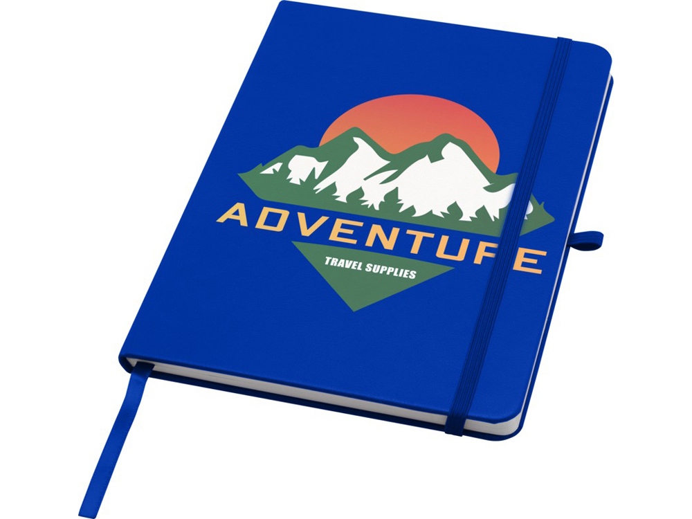 Teak блокнот А5 из переработан. материала в твердой обложке с линован. страницами - Ярко-синий-5