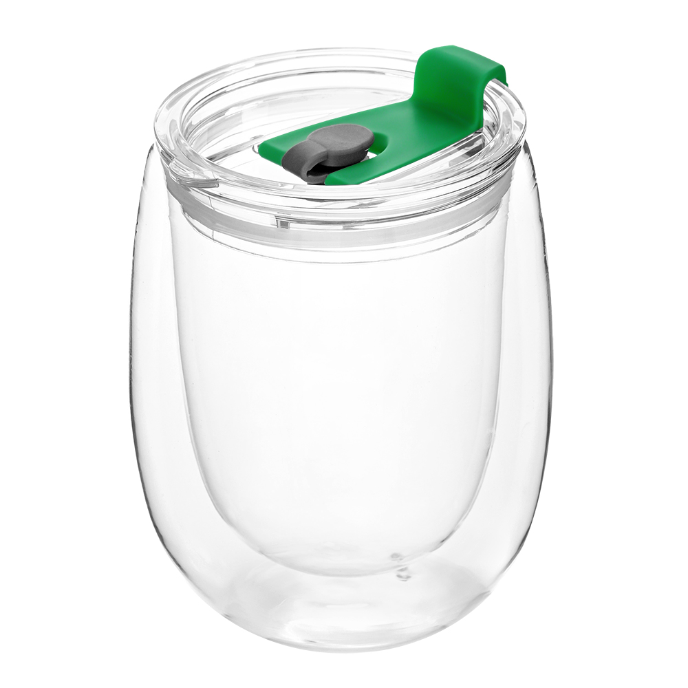 Стакан стеклянный Mango To Go, Белый/зелёный-1