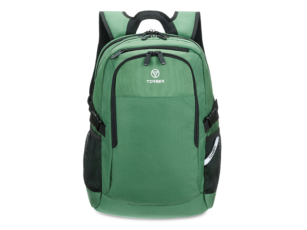 Рюкзак TORBER МЕГАПОЛИС с отделением для ноутбука 16, зеленый, полиэстер, 47 х 34 x 28 см-0