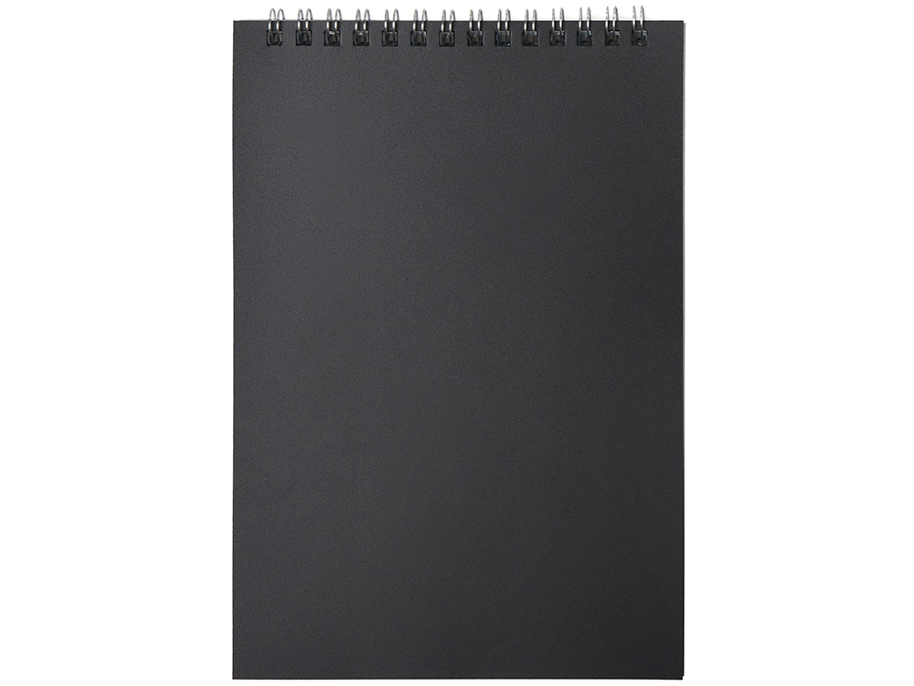 Блокнот на пружине в пластиковой обложке А5, черный-1