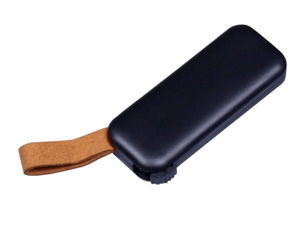 USB-флешка промо на 128 Гб прямоугольной формы, выдвижной механизм, черный-1