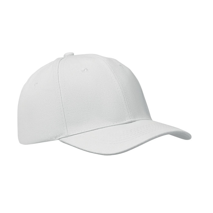 6 panel baseball cap, белый-0