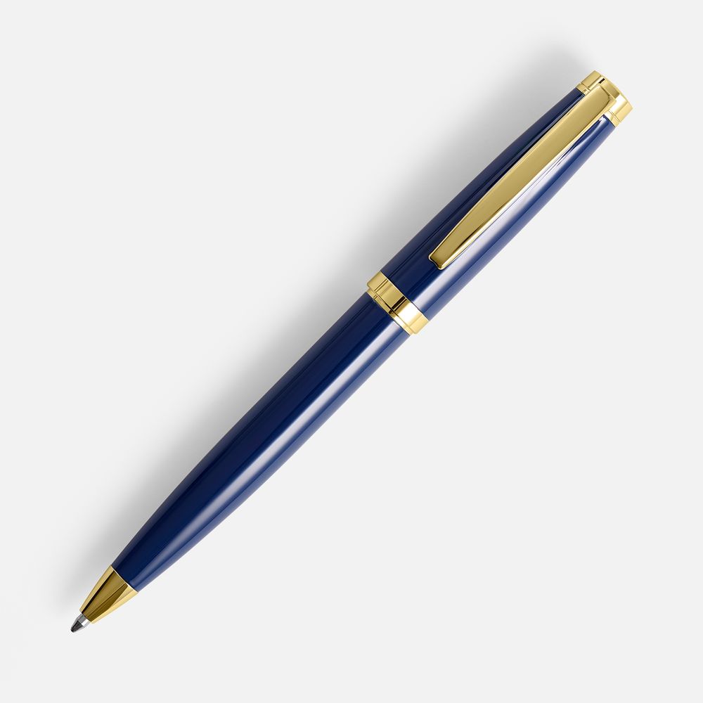 Ручка шариковая Letra Gold, глянцевая, темно-синяя-2