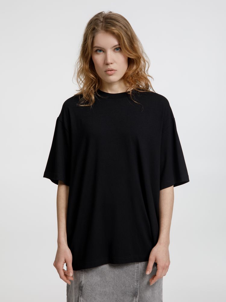 Футболка оверсайз унисекс Lavinia, черная-0