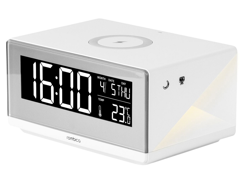 Часы с беспроводным зарядным устройством Rombica Timebox 2, белый-0