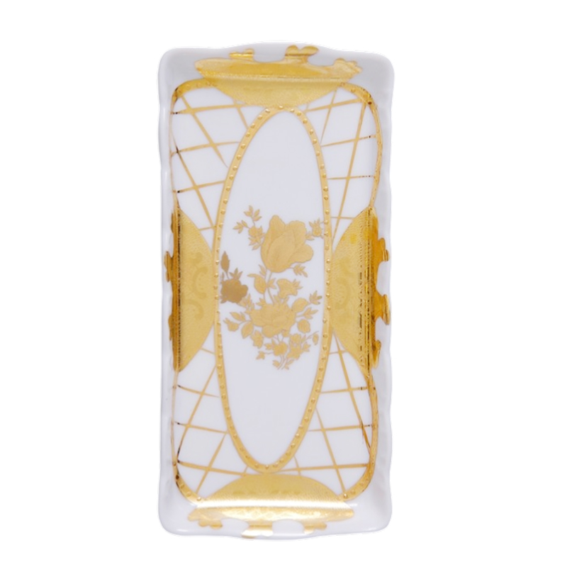 Набор &amp;quot;Мелисса&amp;quot; (молочник и сахарница на блюдце), Бело-золотой-1