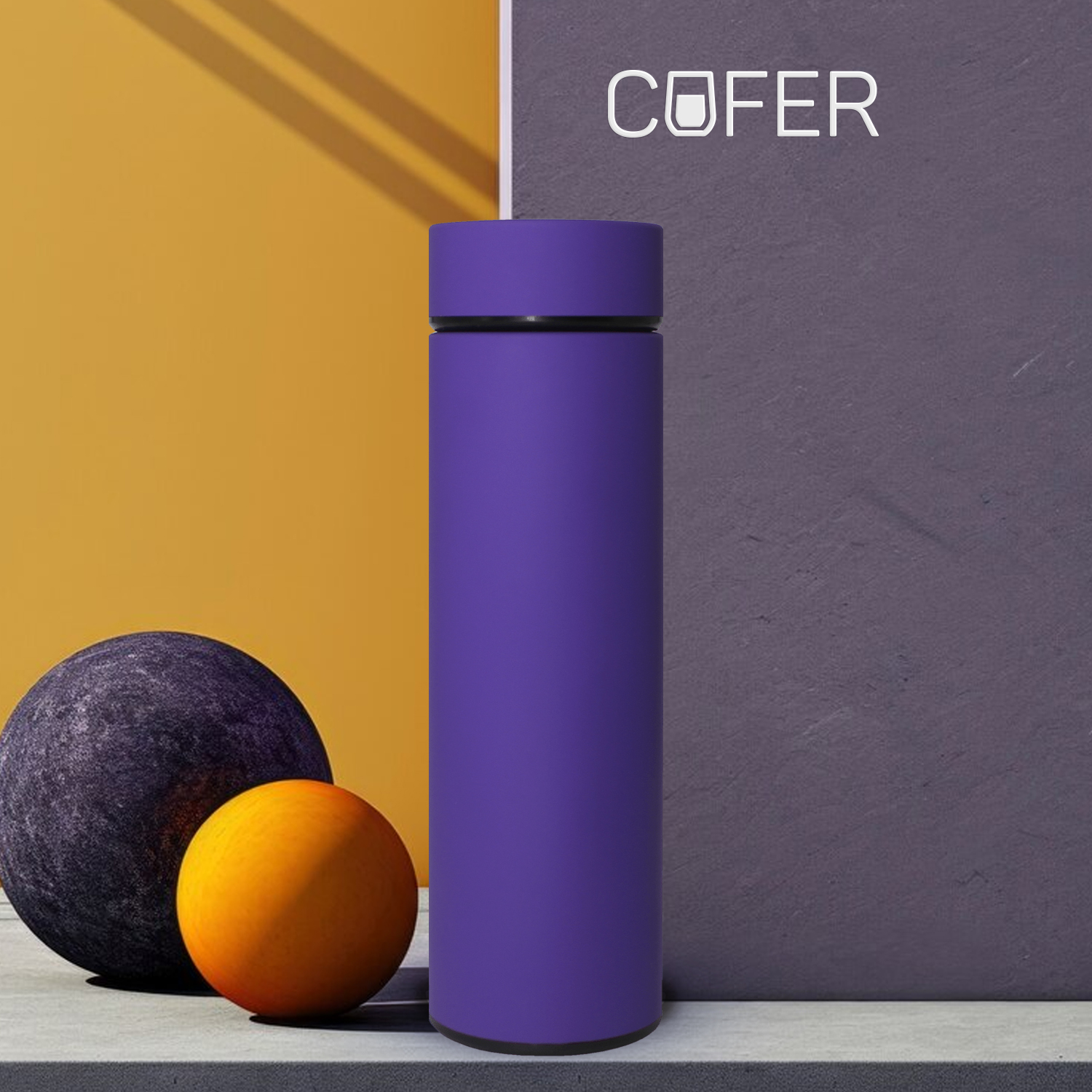 Термос Reactor софт-тач с датчиком температуры (фиолетовый)-0