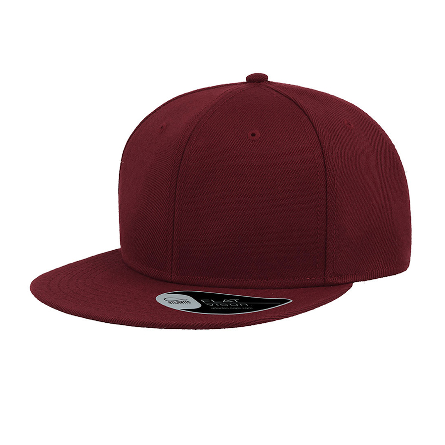 Бейсболка SNAP BACK, 6 клиньев, пластиковая застежка, бордовый-0