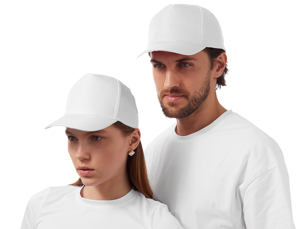 Бейсболка Poly 5-ти панельная 120 гр, белый-0