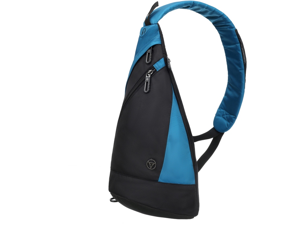 Рюкзак TORBER с одним плечевым ремнем, черный/синий, полиэстер/добби, 25x15x45 см, 7 л-1