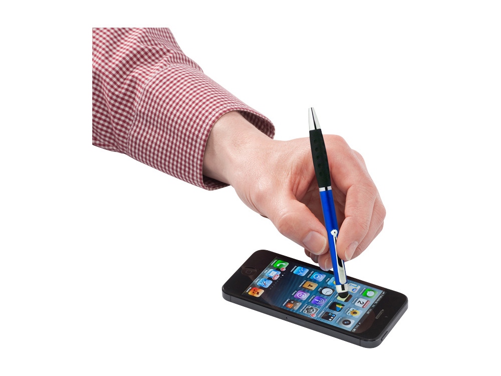 Ручка-стилус шариковая Ziggy черные чернила, синий/черный-1