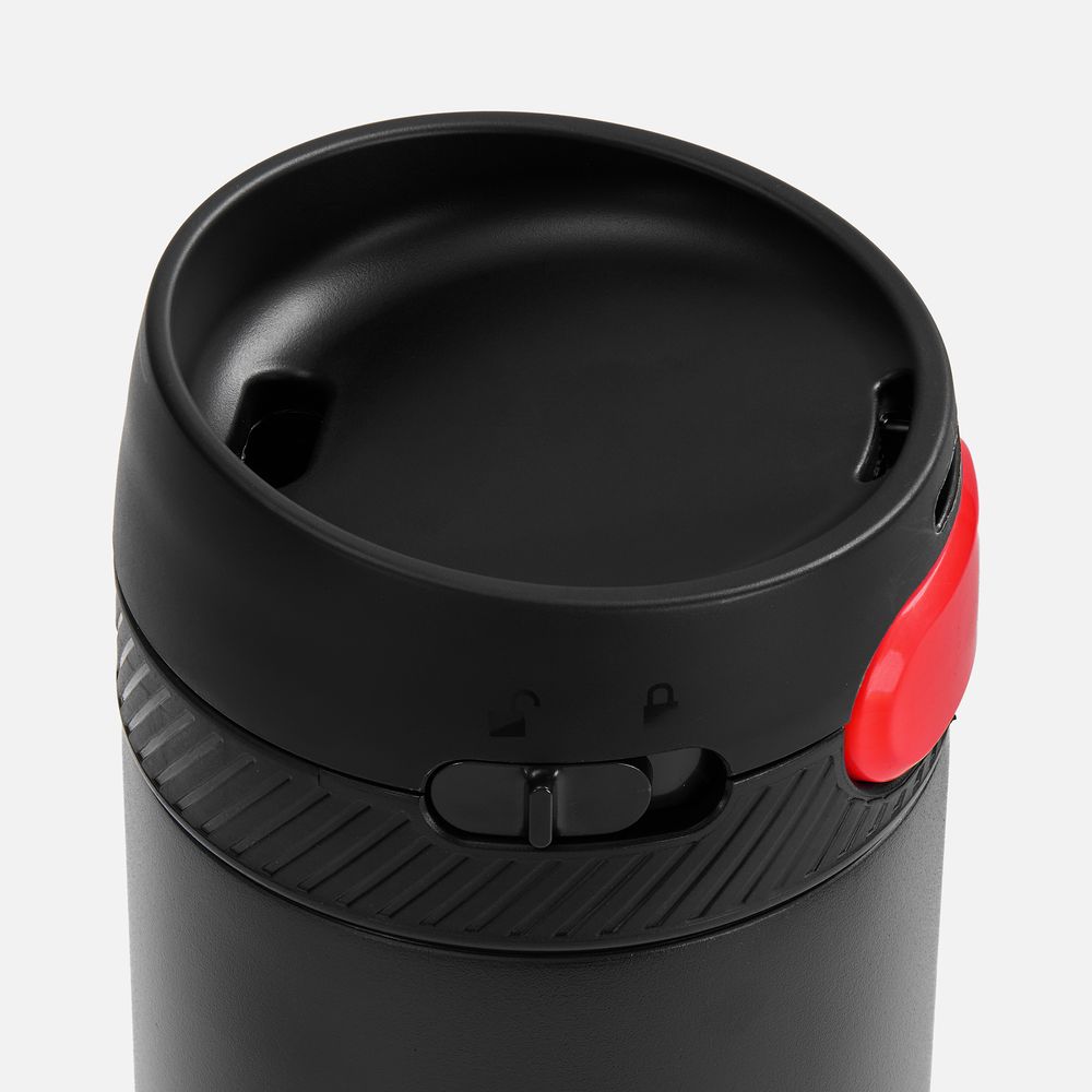 Термостакан X1 с цветной кнопкой, черный с красным-1