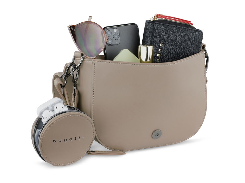 Сумка наплечная женская BUGATTI Almata, с кошельком, песочная, полиуретан, 27х6х18,5 см-7