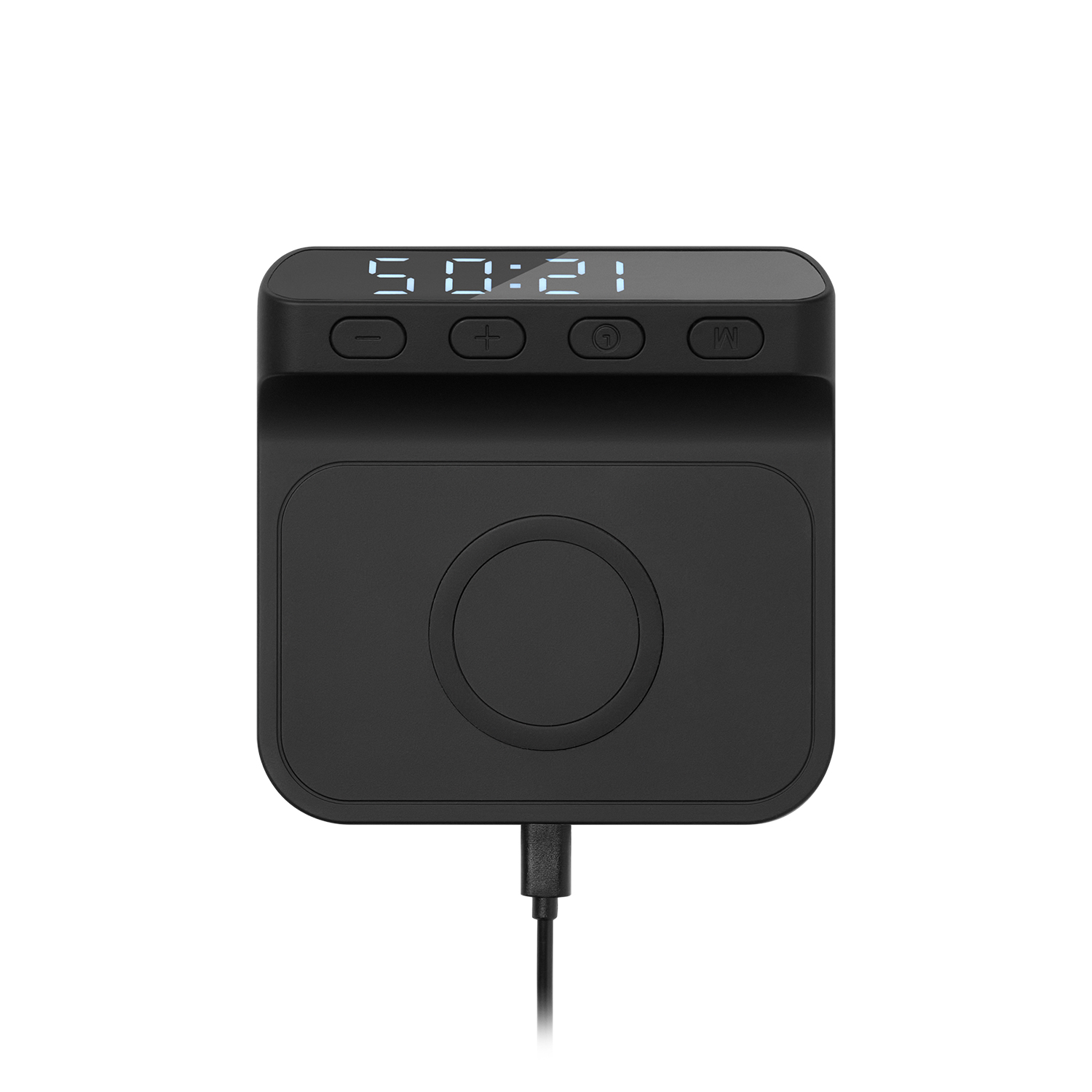 Зарядная станция с часами 15W Ригель (Rigel), черная-2