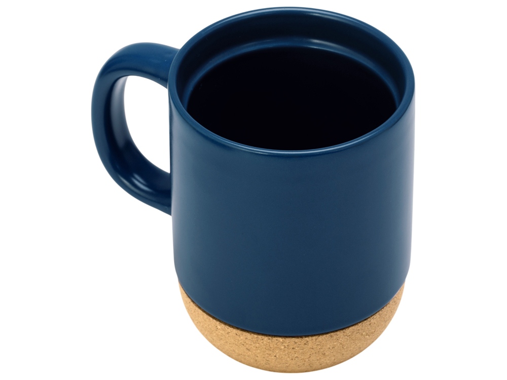 Кружка Denpasar с пробковым дном и крышкой, цветная с двух сторон, бензиновый синий-3