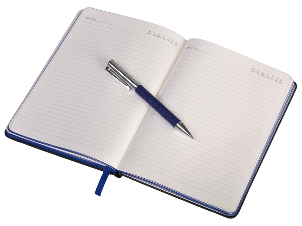 Бизнес блокнот Bossy с ручкой, черный и синий-4