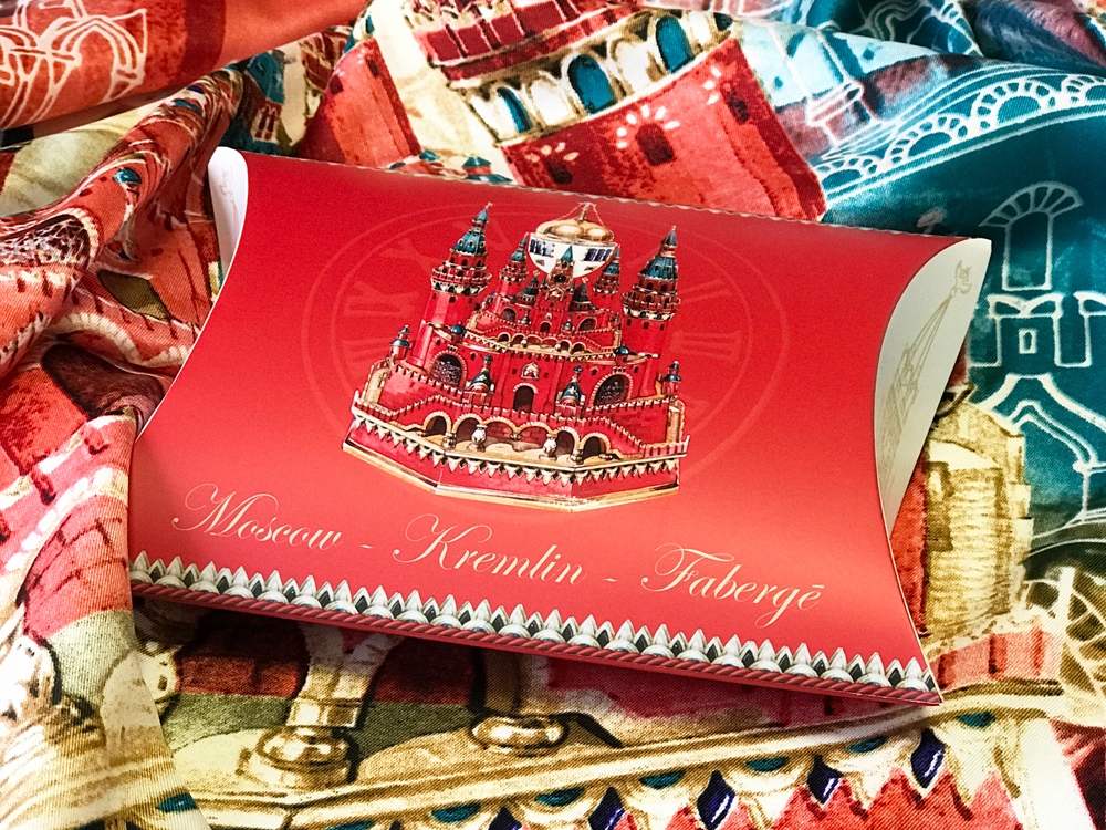 Платок Кремль - Москва - Фаберже-4