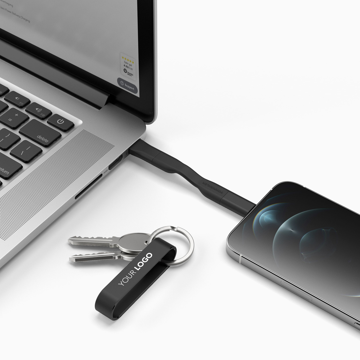 Кабель-брелок High Six Lite 6 в 1, черный-3