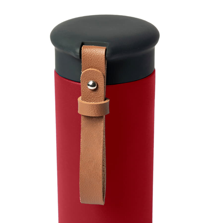 Термос вакуумный STRIPE, 450 мл, красный, черный-2