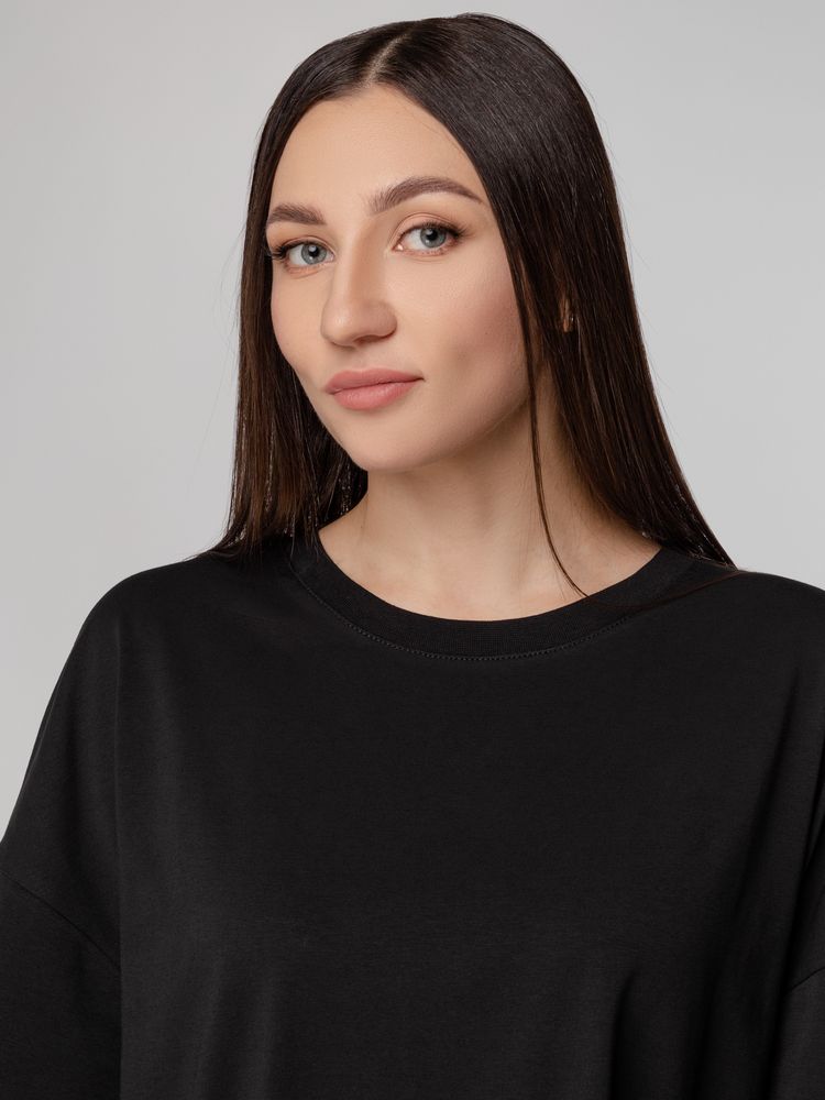 Футболка унисекс оверсайз Crosstown, черная-4