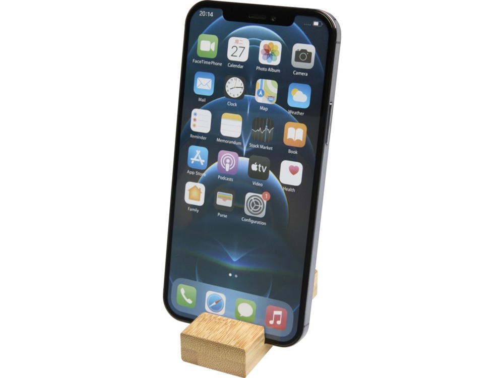 Bosona бамбуковый держатель для мобильного телефона с брелком, натуральный-3