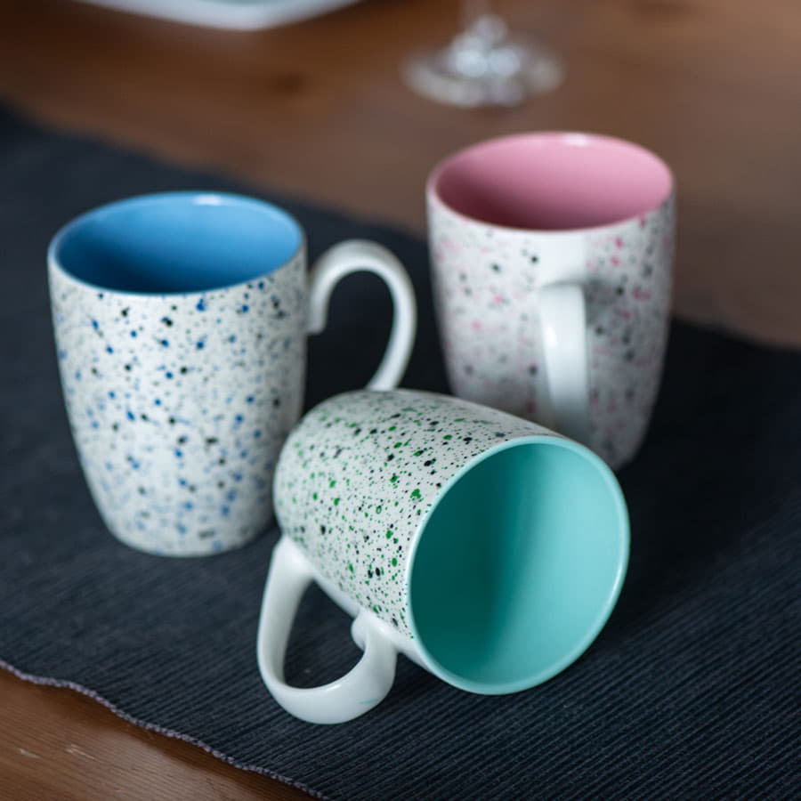 Кружка TERRAZZO, белый, розовый-1