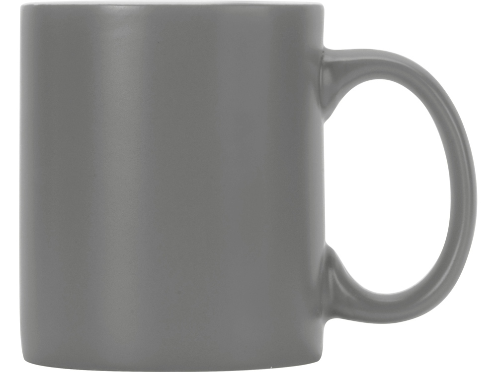 Матовая кружка Марко базовой формы, цветная снаружи, белая внутри, серый-1