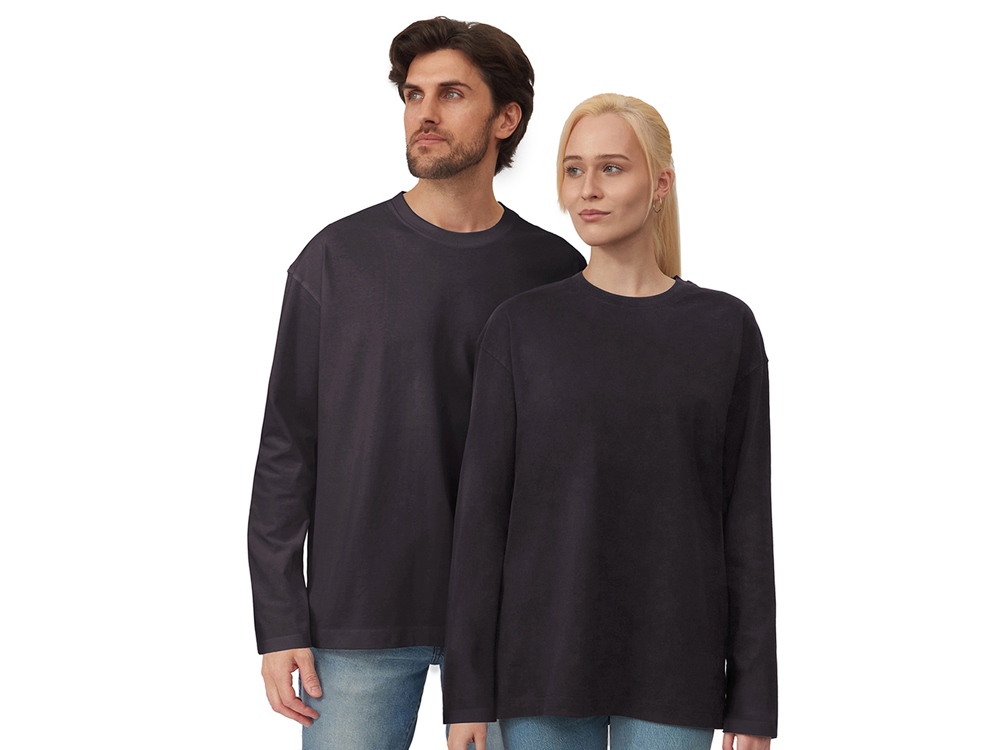 Лонгслив оверсайз Berlin унисекс, темно-серый-0