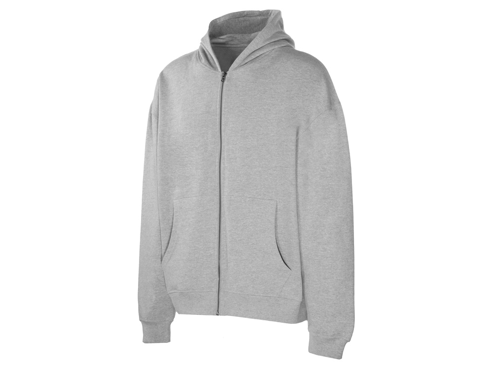 Толстовка оверсайз с капюшоном на молнии Monaco, серый меланж-9