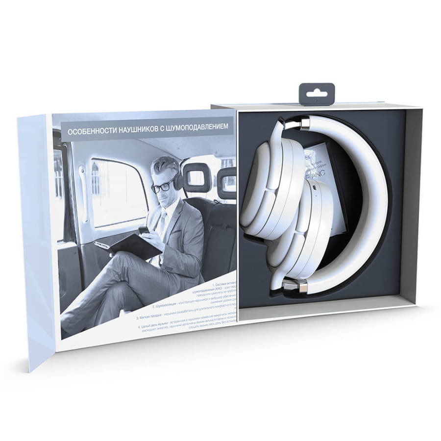 Наушники головные беспроводные Hiper SILENCE HX3, белые, белый-3