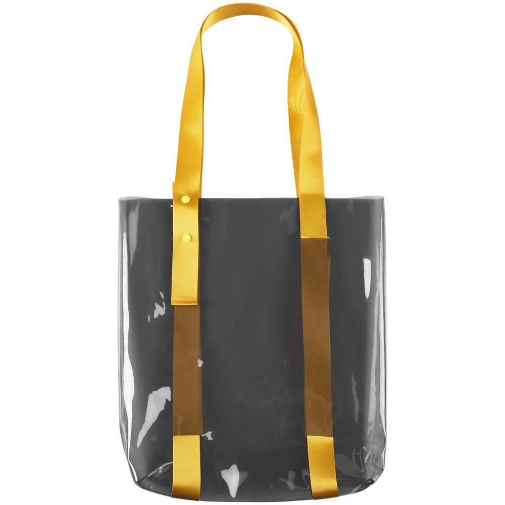 Шопер Clear Fest, прозрачный серый с желтыми ручками-1