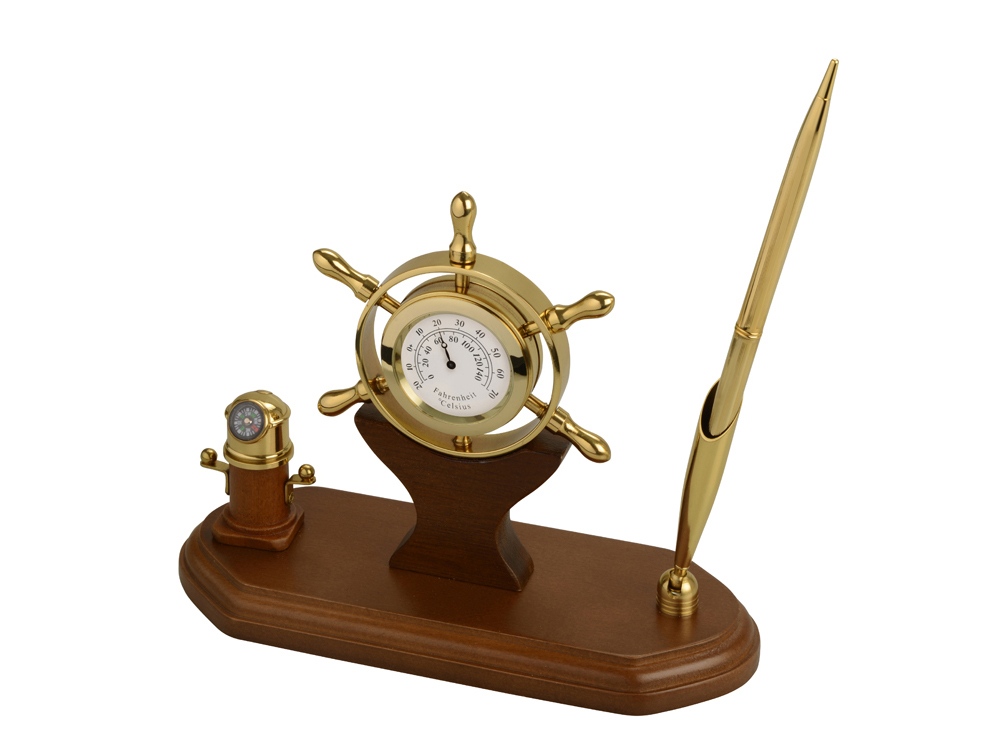 Настольный прибор У руля, коричневый/золотистый-1