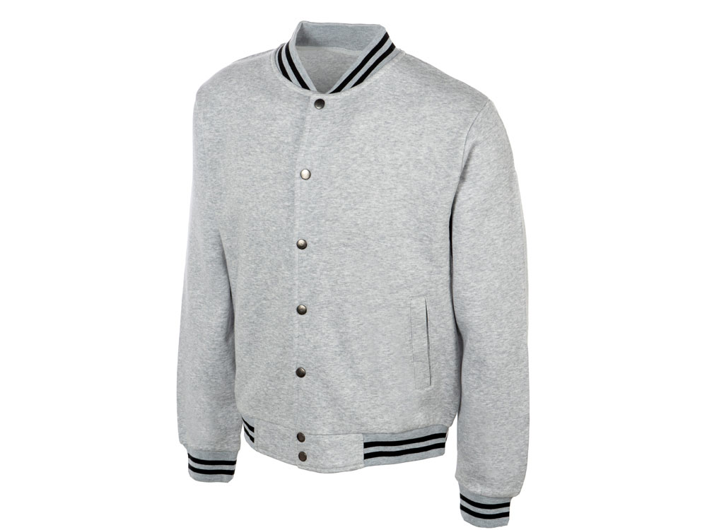 Бомбер Oxford, серый меланж, унисекс-6