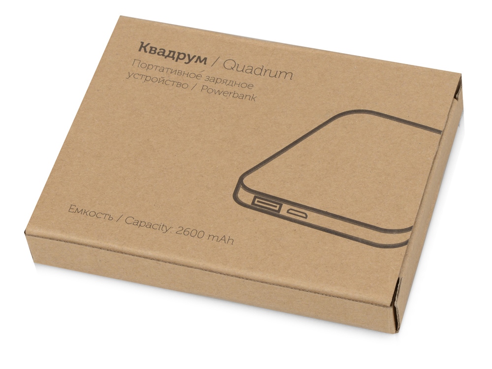 Портативное зарядное устройство (power bank) Квадрум, 2600 mAh, черный-7