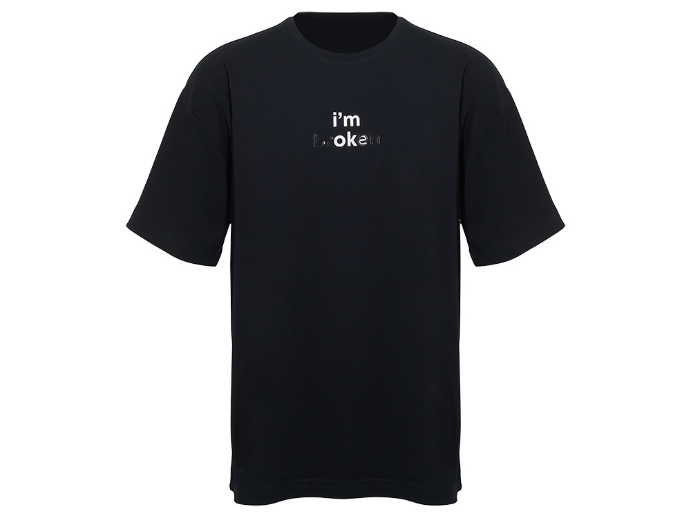 Футболка оверсайз Vienna унисекс , черный с нанесением Трафарет Скульптура 2 цвета-0