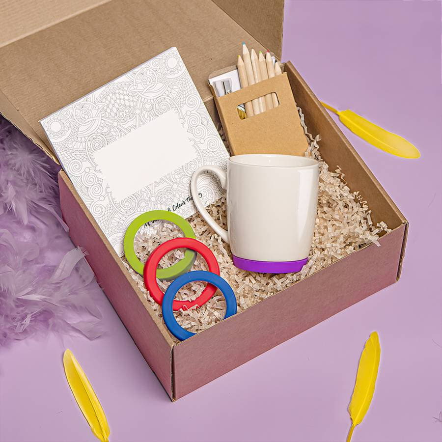 Набор подарочный IMPRESSIONISTA: альбом, набор цветных карандашей, кружка, коробка, стружка, разные цвета-1