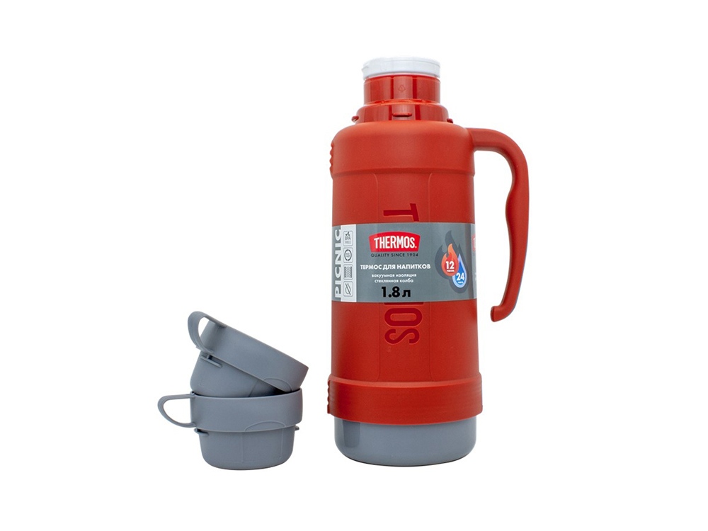 Термос со стеклянной колбой тм THERMOS PICNIC 40 Series Red 1,0L-6