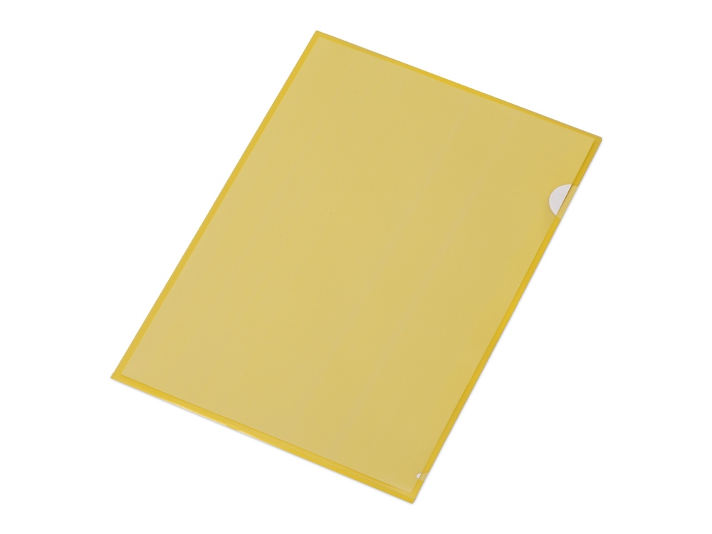 Папка-уголок прозрачный формата А4  0,18 мм, желтый глянцевый-1