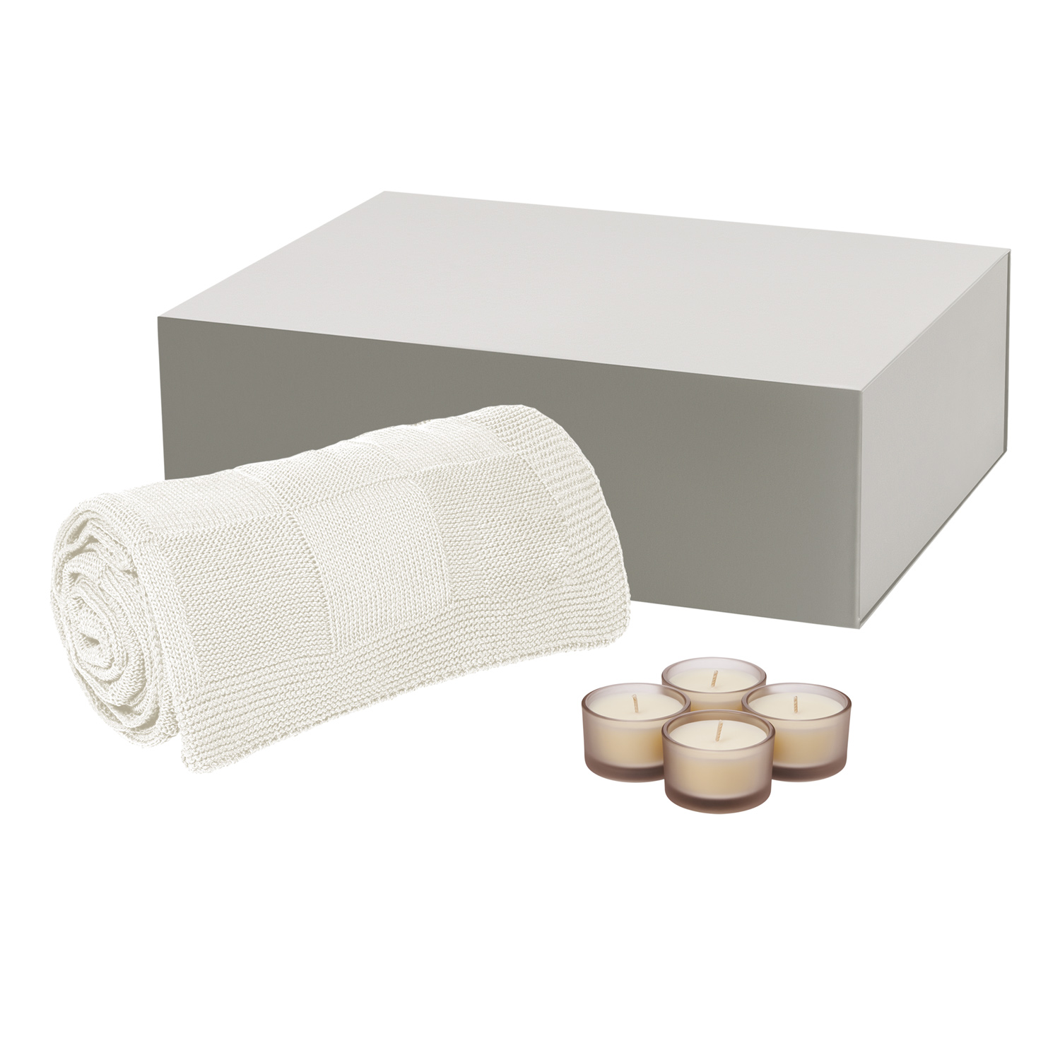 Подарочный набор Sento, Cella, бежевый (свеча, плед)-0